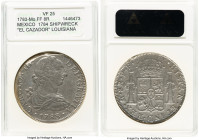 Charles III "El Cazador" 8 Reales 1783 Mo-FF VF25 ANACS, Mexico City mint, KM106.2. Salvaged from the "El Cazador" (sunk in 1784 off Louisiana). Consi...