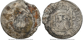Charles IV "Coconut Wreck" 2 Reales 1799 Mo-FM Sea Salvaged NGC, Mexico City mint, KM91. Salvaged from the "Coconut Wreck (sunk ca. 1810 off Bermuda)....