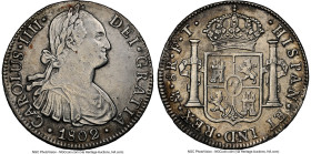 Charles IV "Coconut Wreck" 8 Reales 1802 Mo-FT AU Details (Cleaned) NGC, Mexico City mint, KM109. Salvaged from the "Coconut Wreck (sunk ca. 1810 off ...