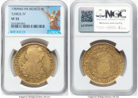 Charles IV gold 8 Escudos 1789 Mo-FM VF35 NGC, Mexico City mint, KM157, Cal-1627. "Carol IV". A two-year sub-type featuring the bust of the previous m...