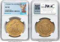 Charles IV gold 8 Escudos 1792 Mo-FM AU50 NGC, Mexico City mint, KM159. Transitional type with CAROL IV. HID09801242017 © 2024 Heritage Auctions | All...
