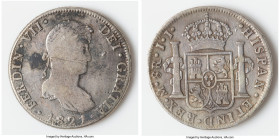 Ferdinand VII "Rum Runner" 8 Reales 1821 Mo-IJ VF (Shipwreck Effect), Mexico City mint, KM111, Cal-1337. 26.43gm. A popular final-date emission recove...