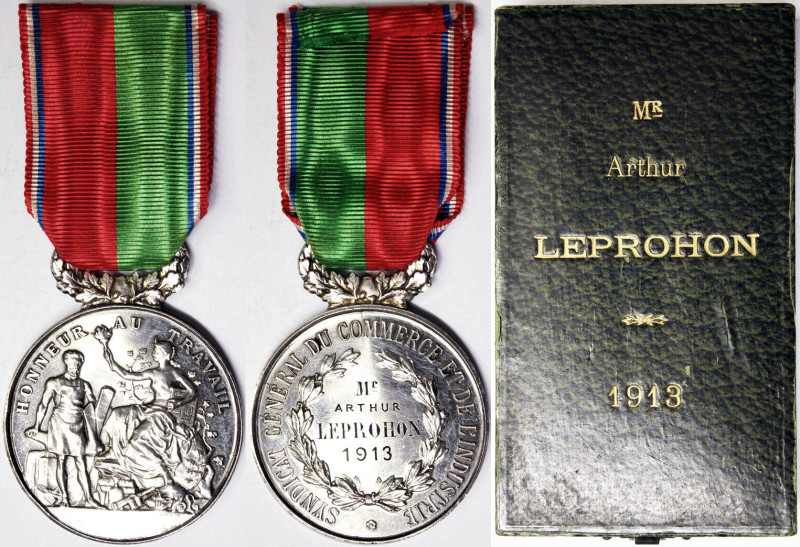 France, Medal of honor for work, 1913, Nominative, general trade unions and indu...