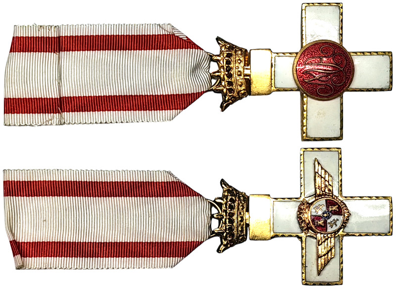 Spain, Cross of the Aeronautical Merit, Cross-White Decoration. 53x42 mm. Ae, XF