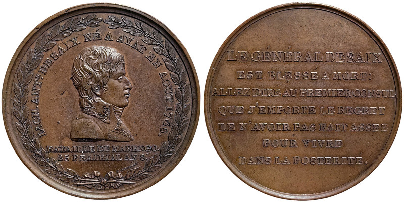 Napoleonic Medals and Coins, Medal, 1800, Commemorating the death of General Des...