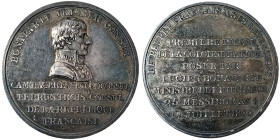 Napoleonic Medals and Coins, Medal, 1800/01, Column of the Department of the Seine. Year VIII. Opus: Duvivier. Ø 41,5 mm. Ag. 30,77 g Rare, Bramsen 61...