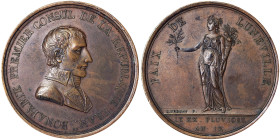 Napoleonic Medals and Coins, Medal, 1801, Peace of Luneville. Opus: F. Andrieu. Ø 42 mm. Ae. 36,15 g Rare, Bramsen 107, XF+