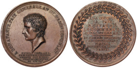 Napoleonic Medals and Coins, Medal, 1801/02, Peace of Lyon. Year X. Opus: A. Mercié. Ø 49 mm. Ae. 55,00 g Rare, Julius 1020, A.UNC
