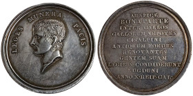 Napoleonic Medals and Coins, Medal, 1802, Commemorating the formation of the Italian Republic in Lyon. Year X. Opus: Mércie. Ø 48,5 mm. Ag. 52,35 g Ve...