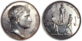 Napoleonic Medals and Coins, Medal, 1804, Coronation. Opus: Andrieu - Denon. Ø 40 mm. Ag. 32,86 g Rare, Edge nicks, Bramsen 326, VF+
