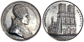 Napoleonic Medals and Coins, Extraordinary Medal, 1804, Large monogram variant. Napoleon's coronation in Notre Dame. Opus: J. P. Droz Louis Jaley. Ø 4...