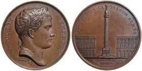 Napoleonic Medals and Coins, Medal, 1805, Grand Army Column. Opus: Andrieu - Brenet - Denon. Ø 40,5 mm. Ae. 37,23 g Rare, Bramsen 463, UNC