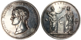 Napoleonic Medals and Coins, Medal, 1805, Napoleon I crowned King of Italy in Milan. Opus: L. Manfredini. Ø 42 mm. Ag. 44,15 g Very rare, Bramsen 420,...