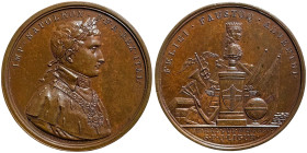Napoleonic Medals and Coins, Medal, 1805, Arrival of the King of Italy in Genoa. Opus: H. Vassallo. Ø 49 mm. Cu. 39,32 g Very rare, Bramsen 428, XF+
