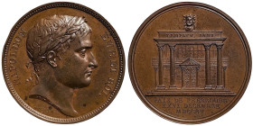 Napoleonic Medals and Coins, Medal, 1805, Peace of Pressburg. Opus: Andrieu - Droz - Denon. Ø 40 mm. Ae. 35,24 g Rare, Edge nick, Bramsen 455, A.UNC
