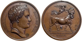 Napoleonic Medals and Coins, Medal, 1806, Conquest of Naples. Opus: Andrieu - Brenet. Ø 40,5 mm. Ae. 35,34 g Rare, Bramsen 516, XF