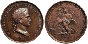 Napoleonic Medals and Coins, Medal, 1806, Milan, battle of Jena. Opus: L. Manfredini. Ø 40,5 mm. Ae. 44,76 g Rare, Bramsen 539, XF+