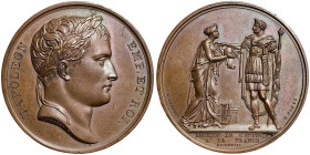 Napoleonic Medals and Coins, Medal, 1808, Reunion of Etruria with France. Opus: Andrieu - Brenet. Ø 40,5 mm. Ae. 37,62 g Rare, Bramsen 721, A.UNC