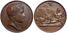 Napoleonic Medals and Coins, Medal, 1809, Annexation of Rome. Opus: Andrieu - Brenet. Ø 40,5 mm. Ae. 38,46 g Rare, Bramsen 848, A.UNC