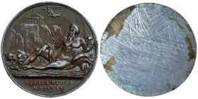 Napoleonic Medals and Coins, Uniface Medal, 1809, Annexation of Rome. Opus: Andrieu - Brenet. Ø 39,5 mm. Bronzed lead. 21,89 g Rare, Bramsen 848, XF