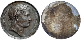 Napoleonic Medals and Coins, Uniface Medal, n.d, Opus: Andrieu - Brenet. Ø 39,5 mm. Bronzed lead. 12,12 g, Edge nicks, VF
