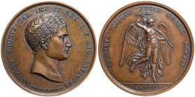 Napoleonic Medals and Coins, Medal, 1809, Commemorating Napoleon's battlefield victories of 1809. Opus: L. Manfredini. Ø 42,5 mm. Ae. 36,64 g, Cleaned...
