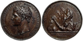 Napoleonic Medals and Coins, Medal, 1809, Commemorating the victory at Ratisbon. Opus: L. Manfredini, Vassallo. Ø 41,5 mm. Bronzed lead. 44,48 g, Scra...
