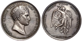 Napoleonic Medals and Coins, Medal, 1809, Commemorating the Battle of Wagram. Opus: L. Manfredini. Ø 42 mm. Ag. 43,96 g, Bramsen 862, XF+