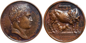Napoleonic Medals and Coins, Medal, 1809, Conquest of Illyria. Opus: Andrieu - Denon - Depaulis. Ø 41 mm. Ae. 33,51 g Very rare, Bramsen 879, XF+