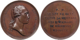 Napoleonic Medals and Coins, Medal, 1809, Visit of the King Frederick Augustus to the Paris Mint. Opus: Andrieu - Denon. Ø 40,5 mm. Ae. 34,42 g Rare, ...