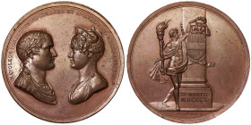 Napoleonic Medals and Coins, Medal, 1810, Prague. Marriage of Napoleon I & Marie-Louise of Austria. Opus: Guillemard and Stuckhart. Ø 47 mm. Ae. 44,00...