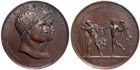 Napoleonic Medals and Coins, Medal, 1810, Marriage of Napoleon and Marie Louise of Austria. Opus: L. Manfredini. Ø 42,5 mm. Ae. 37,85 g Rare, Bramsen ...