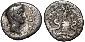 Roman Coins, Augustus , Quinarius, n.d. (ca. 29-27 BC), Rome or Brundisium, Ag. 1,65 g, RIC 276, F
