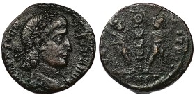 Roman Coins, Constantius II , Follis, n.d, Constantinople, Ae. 1,87 g, RIC 276, VF