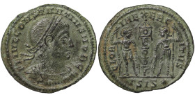 Roman Coins, Constantius II , Follis, n.d, Siscia, Ae. 1,68 g, RIC 86, A.XF