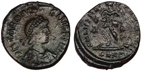Roman Coins, Theodosius I , Ae Nummus, n.d, Cyzicus, Ae. 1,46 g Rare, RIC IX Cyzicus 26B, XF