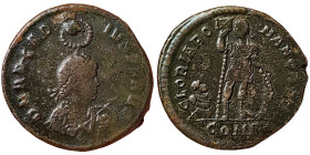 Roman Coins, Arcadius , Follis, n.d, Constantinople, Ae. 6,64 g Rare, RIC 53b, VF