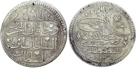 Ottoman Empire, Egypt, Cairo, Mahmud I AH 1143-68 AH/1730-54 AD, Kurush, AH 1143 (1730 AD), Ag. 23,70 g, DAV 323, VF