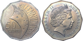 Australia, Elizabeth II , 50 Cents, 2000, Millennium. Ni. 15,55 g, KM 488.1, UNC