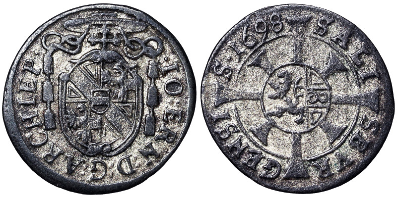 Austria, Salzburg, Johann Ernst Von Thun Und Hohenstein , Kreuzer, 1698, Salzbur...