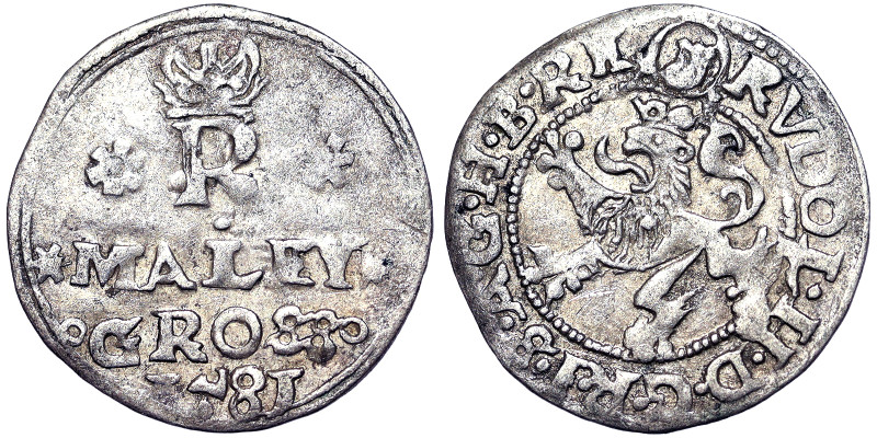Austria, Rudolf II , Maley Groschen, 1581, Joachimsthal, Ag. 0,91 g, HN. 1b (7b)...