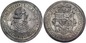 Austria, Leopold V , Taler, 1624, Hall, Ag. 28,78 g , DAV 3330, XF