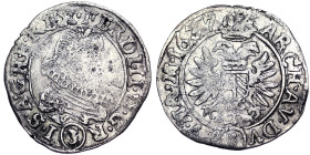 Austria, Ferdinand III, Holy Roman Emperor , 3 Kreuzer, 1637, Prague, Ag. 1,56 g , Herinek 1161, F