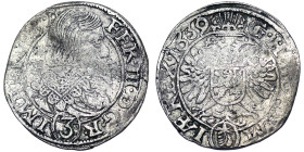Austria, Ferdinand III, Holy Roman Emperor , 3 Kreuzer, 1639, Prague, Ag. 1,57 g , Bending metal, Herinek 738, GOOD