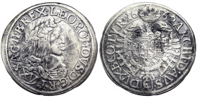 Austria, Leopold I , XV Kreuzer, 1662, Vienna, Ag. 5,66 g, Herinek 920, F