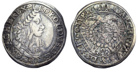 Austria, Leopold I , XV Kreuzer, 1663, Vienna, Ag. 5,88 g, Herinek 923, VF