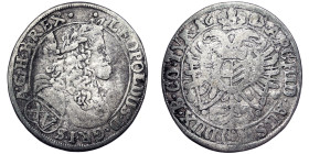 Austria, Leopold I , XV Kreuzer, 16?5, Vienna, Ag. 5,00 g, Herinek-, F