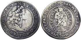 Austria, Leopold I , XV Kreuzer, 1687, Nagybanya, NB. Ag. 5,37 g, Herinek 1083, VF-