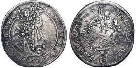 Austria, Leopold I , XV Kreuzer, 1688, Kremnitz, Ag. 6,21 g, Herinek 1057, VF