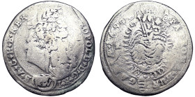 Austria, Leopold I , XV Kreuzer, 1690, Kremnitz, Ag. 5,09 g, Herinek 1059, GOOD